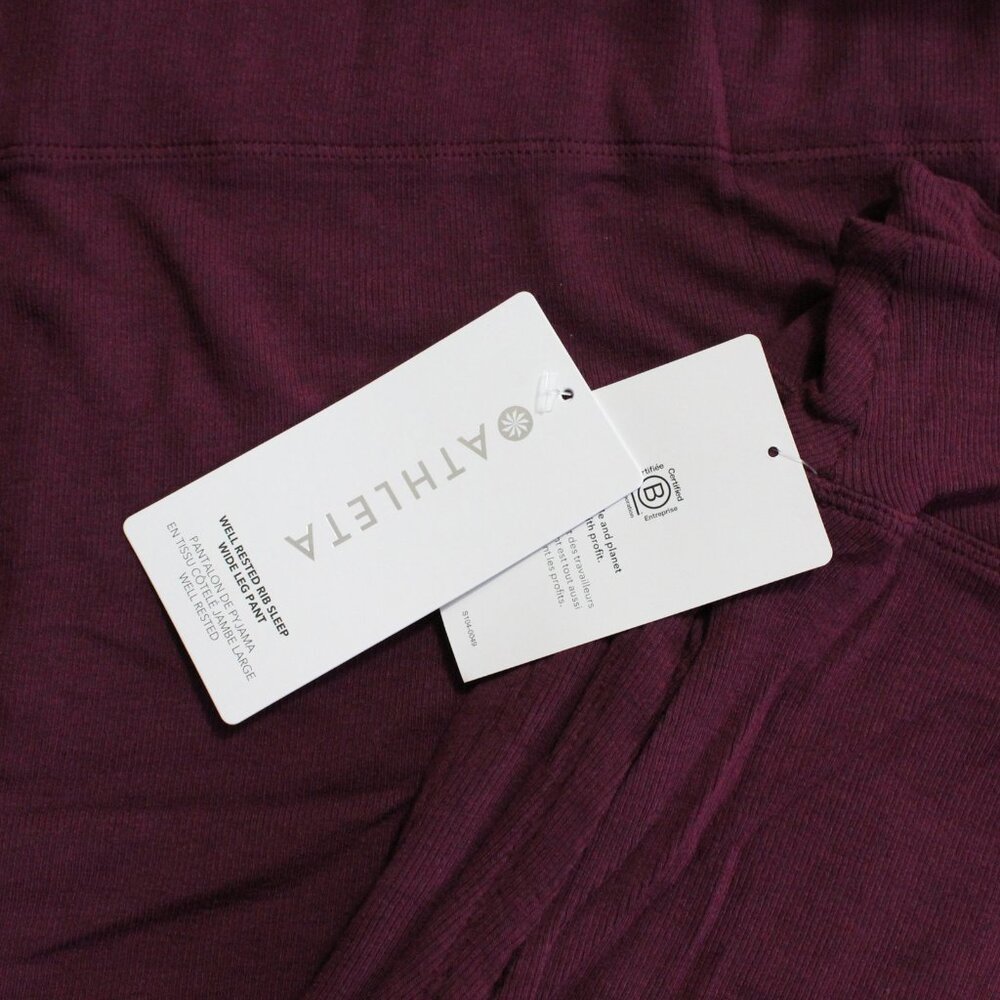 ATHLETA Well Rested Modal Blend Stretchy Rib Sleepwear Burgundy Pants - Medium - Picture 3 of 3